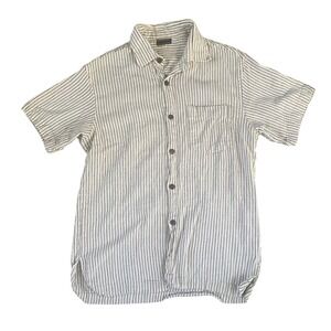 Ganesh Himal Hand Woven Button-Down Medium Striped Thick Cotton Shirt Namaste